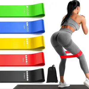 Resistance Loop Bands Set of 5, Non-Slip Latex Exercise Bands for Men & Women for Glute Shaping, Physical Therapy, and Full Body Home Gym Fitness, Fitness For Everyone