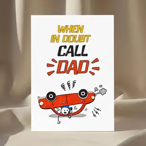 Funny Fathers Day Card for Dad, Father and Stepfather Gifts, Postcards for Daddy