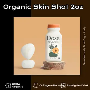 Dose for your Skin Organic Wellness Shots 2oz – Skin Glow Booster, Hydration & Anti-Aging Support, Vitamin C Collagen Blend, Daily Beauty Supplement