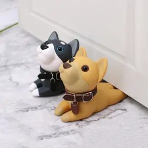 Husky Puppy Cartoon Animal Door Stopper, Cute Home Safety Plastic Door Holder, Creative No-Drill Door Handle Plug, 1 Per Pack
