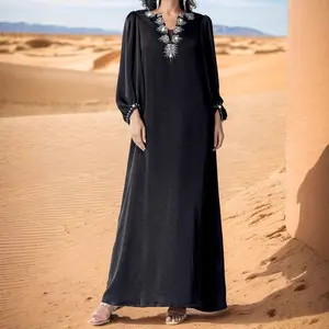 2025 New Style Middle East Handmade Beaded Long Robe Dress, Elegantly Long-Sleeved Gown, Evening Dress,abaya,kaftan