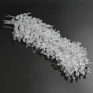 Christmas 11 Inch Crystal Diamond Ice Silk Transparent Beads Ring Clear Acrylic Ornament for Christmas Tree Decoration Indoor Winter Wonderland Home Decor