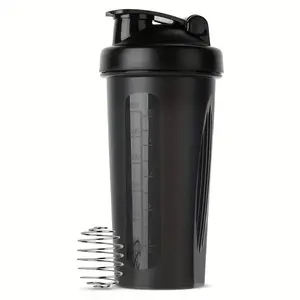 600ML Protein Shaker Bottle, Portable Sports Water Cup with Mixing Ball, Hydration Bottle, Gym Bottle, Large Capacity Fitness Bottle
