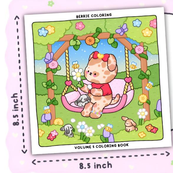Berrie Coloring Volume 5: Cute and Cozy Coloring Book for Adults & Kids Featuring Easy to Color Animal Illustrations and Adorable Scenes