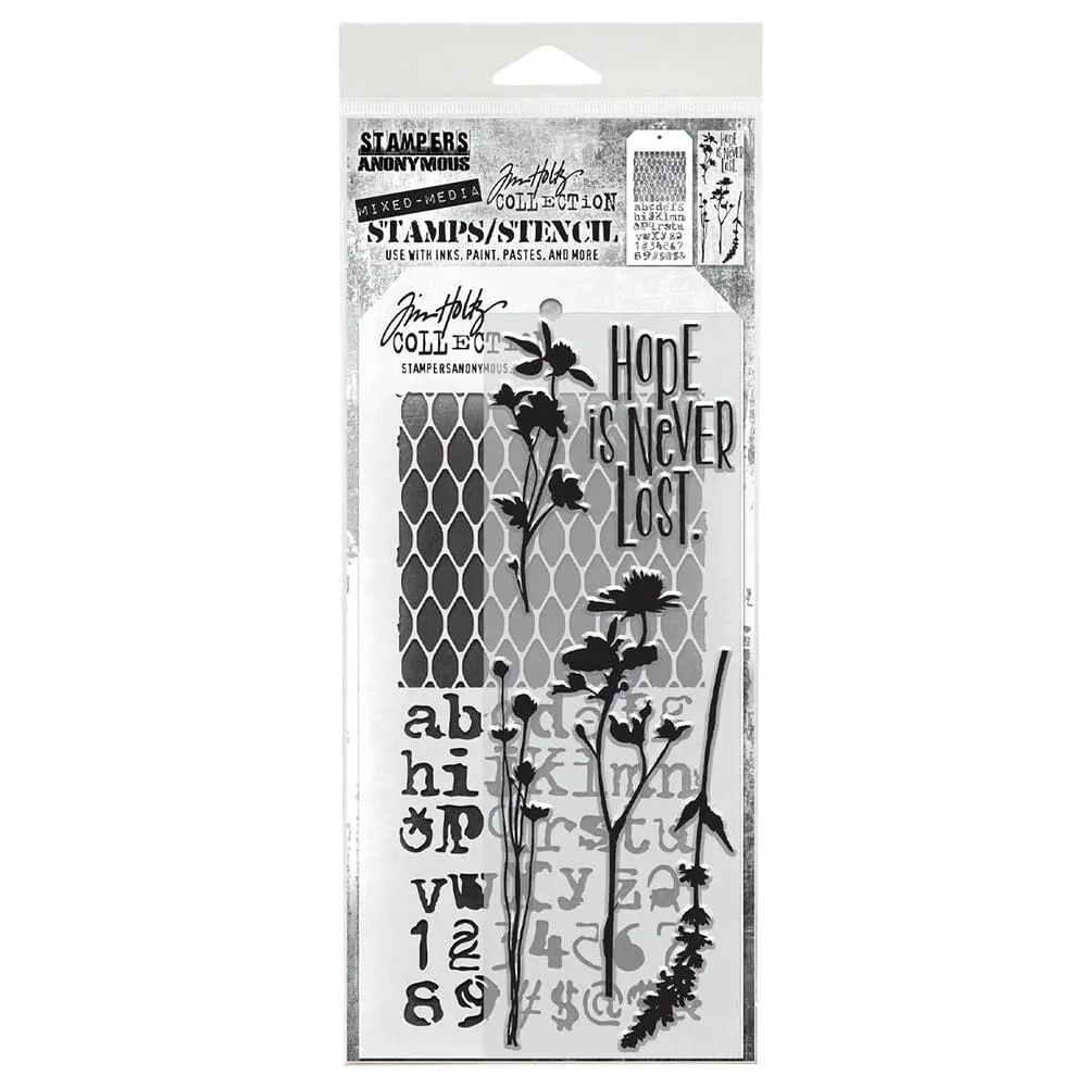 Tim Holtz Stampers Anonymous Stamp & Stencil Mixed Media #21