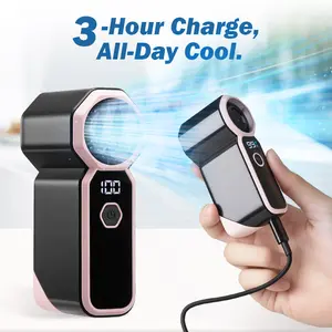 DealsforYouDays【3-Day Delivery】Joytutus AutoFan 2026 Handheld Mini Fan, 4 Wind Power USB Rechargeable Portable Fan [6-18 Working Hours] with Pocket Design 89g, Handheld Neck Desk Use, Small Personal Cooling Travel/Summer/Concerts Essentials Gifts