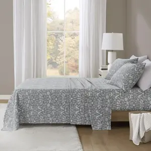 Beautyrest BR20-4676 Full Size Oversized Cotton Flannel 4-Piece Fitted Sheet Set, Sage Winter Fauna, 81x96x0.13 in Bed Sheets