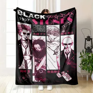 Cool Anime NANA Blanket Black Stones 1997 Poster Print Soft Flannel Fleece Throw Osaki Nana Punk Rock Manga Aesthetic Gift For Otaku Fan