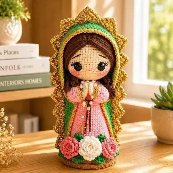 Handmade Crochet Virgin Mary Doll, Catholic Religious Gift, Prayer Decor, Catholic Home Decoration, Unique Faith Gift