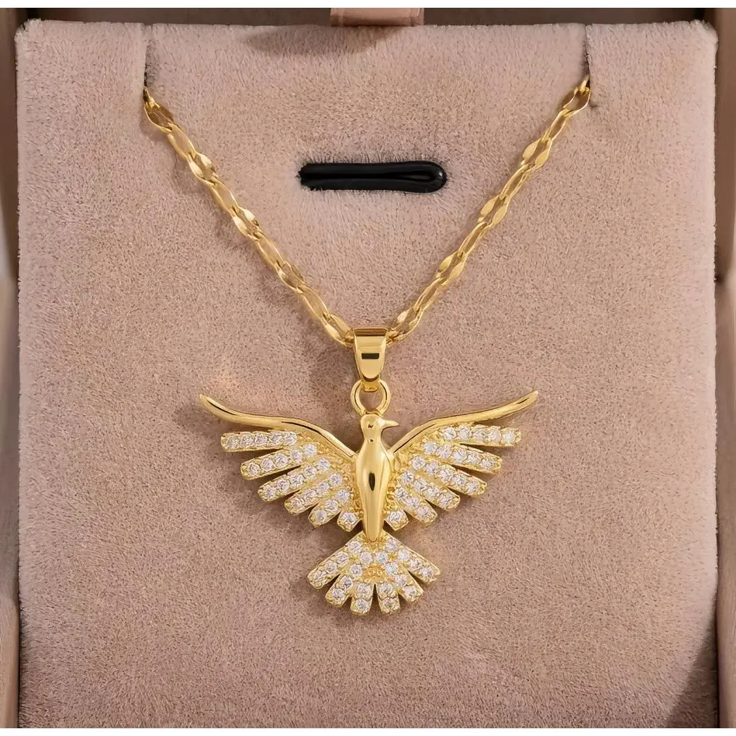 Phoenix Pendant Necklace for Women & Men Stainless Steel 304 Hypoallergenic Lightweight Elegant Daily Wear Party Travel Vacation Modern Jewelry