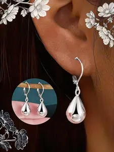 925 Silver Teardrop Earrings, Versatile Water Droplet Jewelry, Daily Wear & Birthday Gift