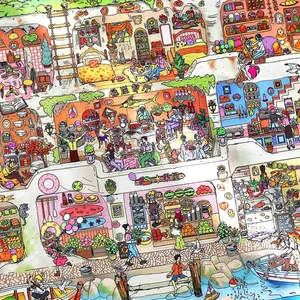 Infeel.me Pet+ Card 2.5D Ultra Large Size Special Oil Scenery Stickers, 4 Sheets Included, Ideal for Decorative Use