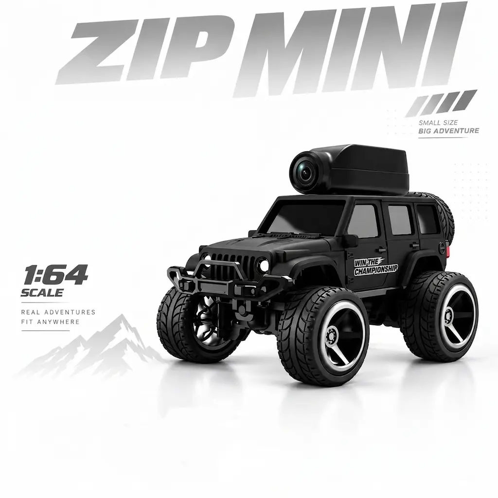 1:64 Scale FPV RC Off-Road Car, Live Video Feed Camera, Alloy Chassis, Type-C Fast Charging, Perfect Gift for Kids and Teens