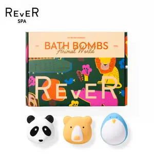 Three pack REVER SPA Animals Bath Bombs for Kids & Women, Fizzy Shower Bombs Aromatherapy Bath Bubbles for Women Relaxing Body Care Products Cleansing body wash girl shower products Skin Repair Cosmetic body wash girl shower products