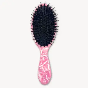 Boar Hair & Nylon Bristle Brush - Pink