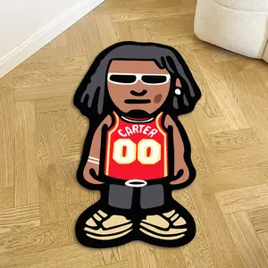 Trendy Cartoon Figure Carpet, Hip Hop Fashion Abstract Geometric Pattern Rug, Soft Fluffy Living Room Decor, Modern Bedroom Decoration, Abstract Rugs
