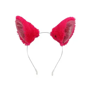 Magenta Anime Cat Ears Pink Headband