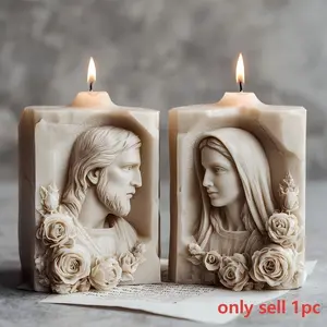 Relief Candle, Religious Atmosphere Texture, For Making Aromatherapy Candles, Suitable For Home & Church Decor, DIY Craft Gifts