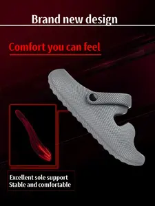 Men's Summer Cool Slippers, Outdoor Thick Sole Casual Slippers, Eva Material Suitable for Home Wear, 3D Print Style Design