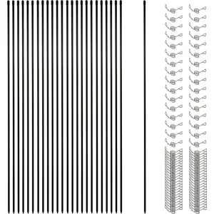 45.3 Inch 25 count Fiberglass Electric Fence Posts with 100 count Metal Loops, Temporary Fence Stakes for  Fence, Garden Protection