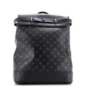 Pre-owned Louis Vuitton Canvas Coated, Leather Backpacks Steamer Backpack Monogram Eclipse Canvas by Rebag