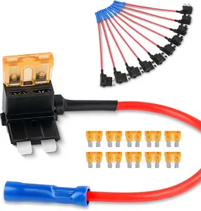 Nilight 12V Car Add-a-Circuit Fuse TAP Adapter with 5 Amp Standard APR ATO ATC Blade Fuse Set for Cars Trucks Boats, Multicolor, Pack of 10