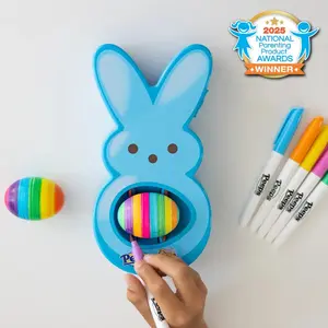 Bunny Eggmazing Egg Decorator with 6 Colorful Markers for Less Mess Easter Fun DIY Decorations