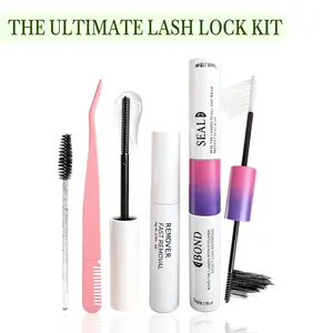 5-in-1 Bond & Seal Waterproof Lash Cluster stronghold Glue Tool Set with Remover, Tweezers & Brush | 10ml Strong-Hold 72H Latex-Free DIY Eyelash Extension Kit for Beginners #DealsForYouDays #2-in-1 bond seal removal tweezer tool long lasting