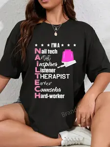 100% Cotton Nail Technician Counselor Nail Tech Artist Manicurist T-Shirt