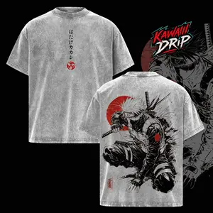 Kakashi Hatake T-Shirt Washed Vintage, Naruto Anime Oversize Streetwear Tee, Sharingan Ninja Graphic Shirt, Unisex Heavyweight Cotton Top, Gift for Anime & Manga Fans