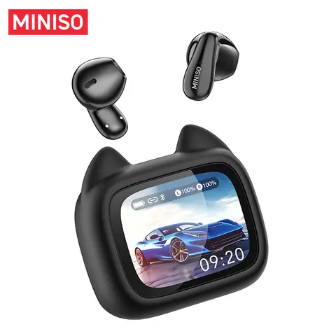 MINISO MS102 Bluetooth 6.0 In-Ear Mini Wireless Earbuds - Headphones with Hi-Fi Sound Detail, High-Fidelity Audio, LED Display, IPX5 Water Resistance, Call Clarity Mic, Hands-Free Use, Sport-Ready for Office, Sports