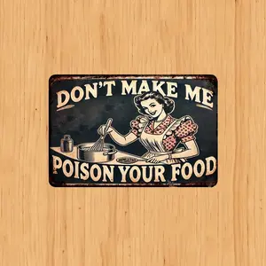 Vintage Aluminum Sign Don't Poison Me 20x30cm, Perfect for Home Decor, Restaurant Wall Art, Bar Decoration, Cafe Display, Garage Accessories
