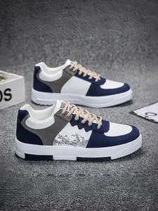 Men's White Casual Sneakers | Breathable Chunky Sole Design | Versatile Everyday Wear | Casual Trainer Shoes