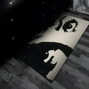 Fashion Creative Cartoon Eye Anime Character Print Decorative Carpet, Plush Fluffy Cartoon Pattern Soft Area Rug for Living Room Bedroom Balcony, Easy to Clean Mat, Decorative Area Rug