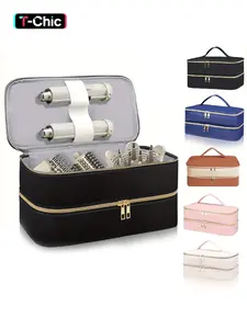 Dual-Layer Hair Carrying Case with Compartments, Travel Organizer for Accessories Storage, Portable and Convenient for Trips, Blow Dryer, Hair Blower, Travel Essentials Carryall, Travel Organizer Bag