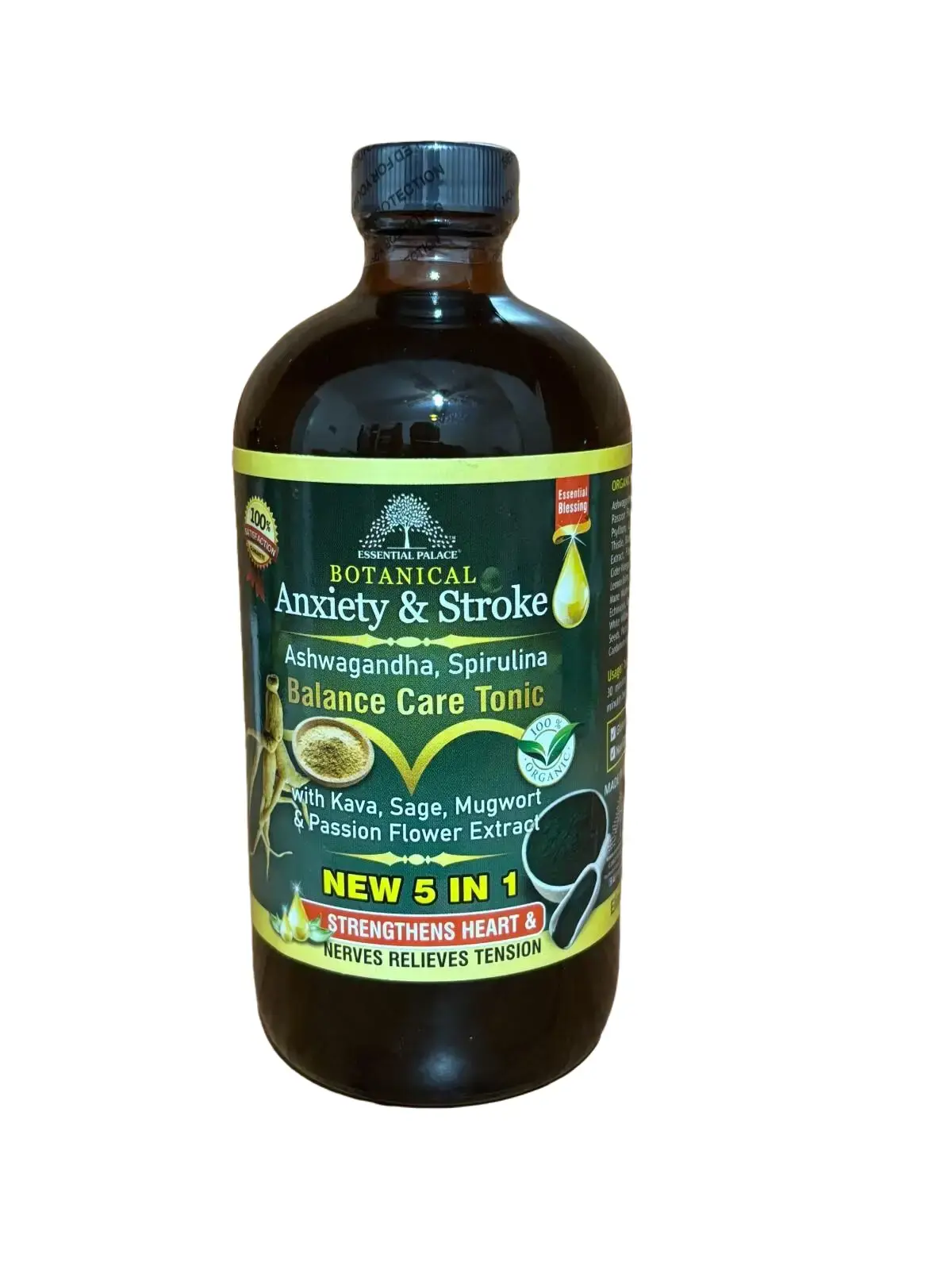Botanical Calm & Balance Herbal Tonic 100% Organic | 16 oz Glass Bottle