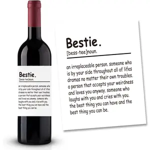 2pcs Bestie Wine Bottle Label, Wine Bottle Stickers for Dear Friends Besties, Wine Labels Self-Adhesive for Wine, Suitable for Work Bestie, Bestie Sister Friendship Gift for Women Lady, Perfect Gift for Friends & Couples, Ideal for Celebrations & Parties