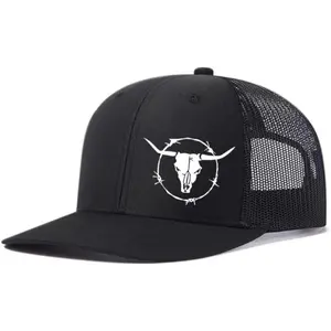 Bull's Head Trucker Hat Snapback for Men,Printed Mesh Caps,Trucker Hats,dad Hats,Adjustable Outdoor Quick-Dry Hat