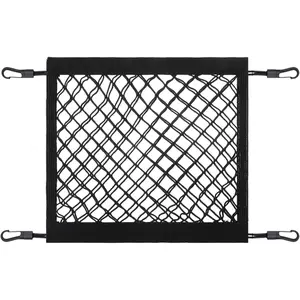 1PC Helmet Holder for Backpack, Double 4 Side Elastic Bands Storage Nets with 4 Strong Hooks for Cycling, Motorcycle, Hiking Carrying Your Helmet and Accessories