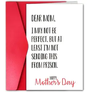 1PC/2PCS Fun Mother's Day Card, Creative Text and Pattern, Best Gift for Mom, Small Business Supplies, Thank You Card, Birthday Gift, Greeting Card, Unusual Items, Gift Card, mother's day gift