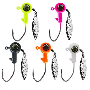 Fish-Field Crappie Party Jig Heads with Spinner