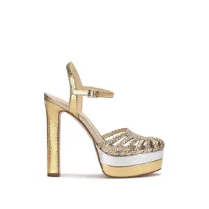 Inaia Braided Platform Sandal in Gold