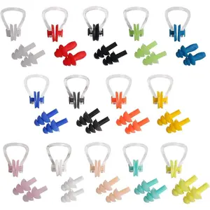 14 Sets Silicone Waterproof Swimming Nose Clips Nose Plugs Earplugs Ear Nose Protector for Adults Kids