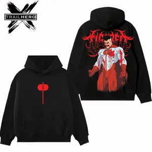 TRAIL HERO - Omni-Man Invincible Premium Acid Washed Hoodie T-Shirt, En Sabah Nur Hoodie Shirt, Character Comics Fans Shirt, Superhero Washed Shirt, Comic Book Fans T-Shirt, Superhero Graphic Tee Cotton