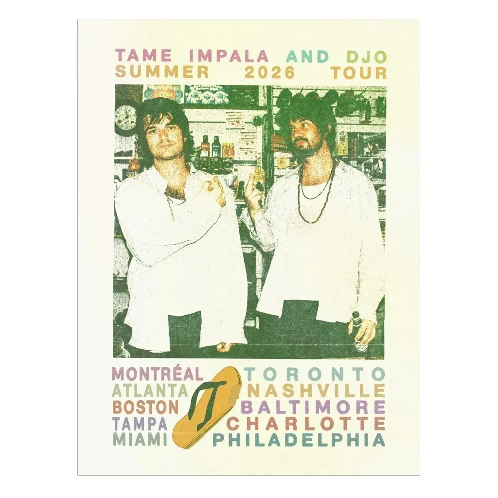 Tame Impala x DJO 2026 Charity Tour Concert Wall Art Poster