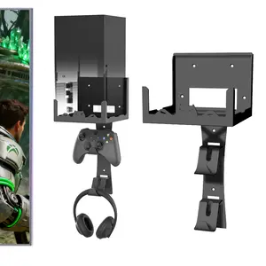 GETYEA Wall Mount Kit for Xbox Series X-Steel Wall Mount Shelf Stand with Detachable Controller Holder and Headphone Hook-Safely Store Your Xbox X Console Near or Behind Your TV