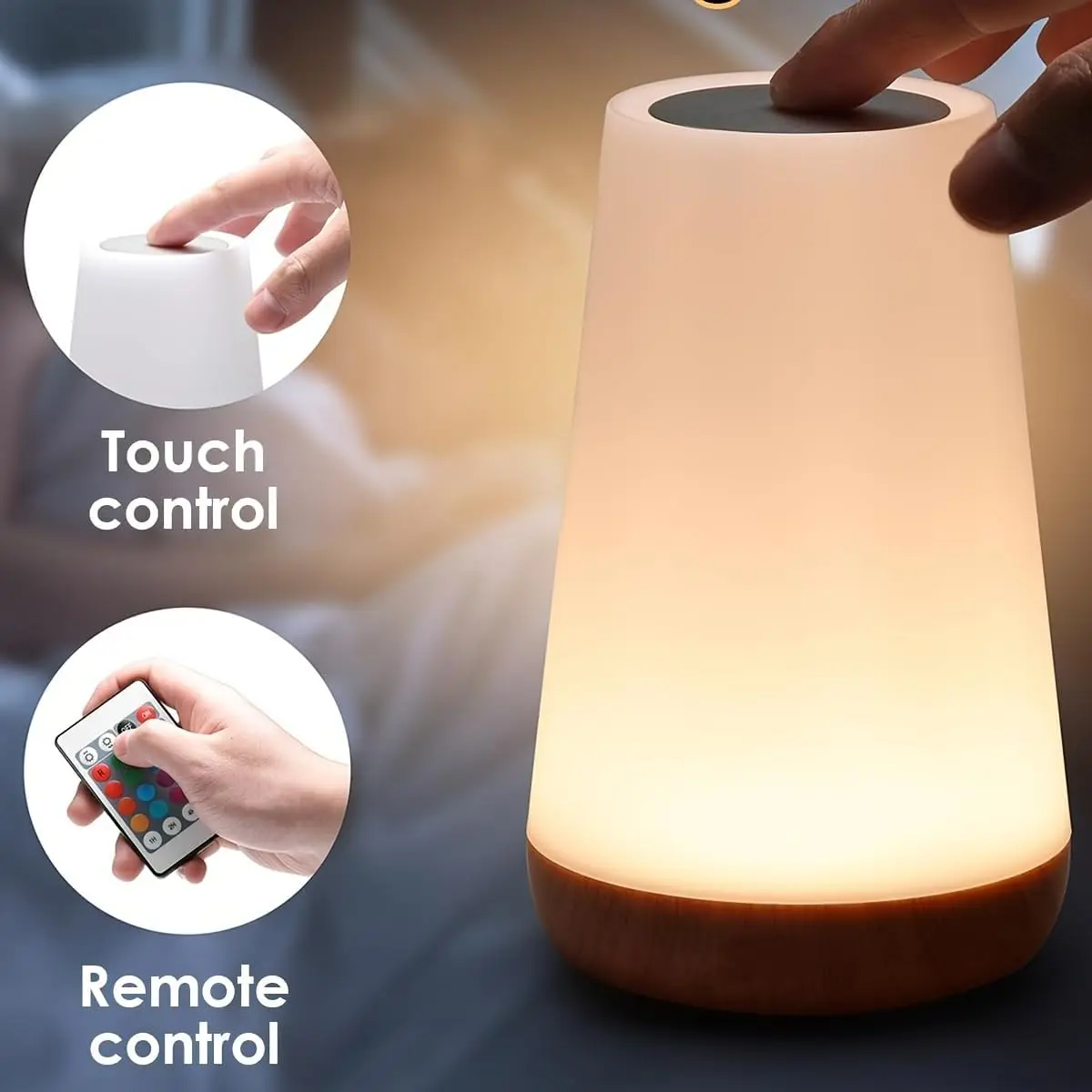 LED Bedside Night Lights - 256 RGB Dimmable, Color-Adjustable, Touch-Controlled, USB Rechargeable, Eye-Friendly Compact Desktop Desk Lamp with Timer, LED Sleep Lights for Baby Kids Bedroom, Ideal for Home Breastfeeding Birthday Christmas Gifts