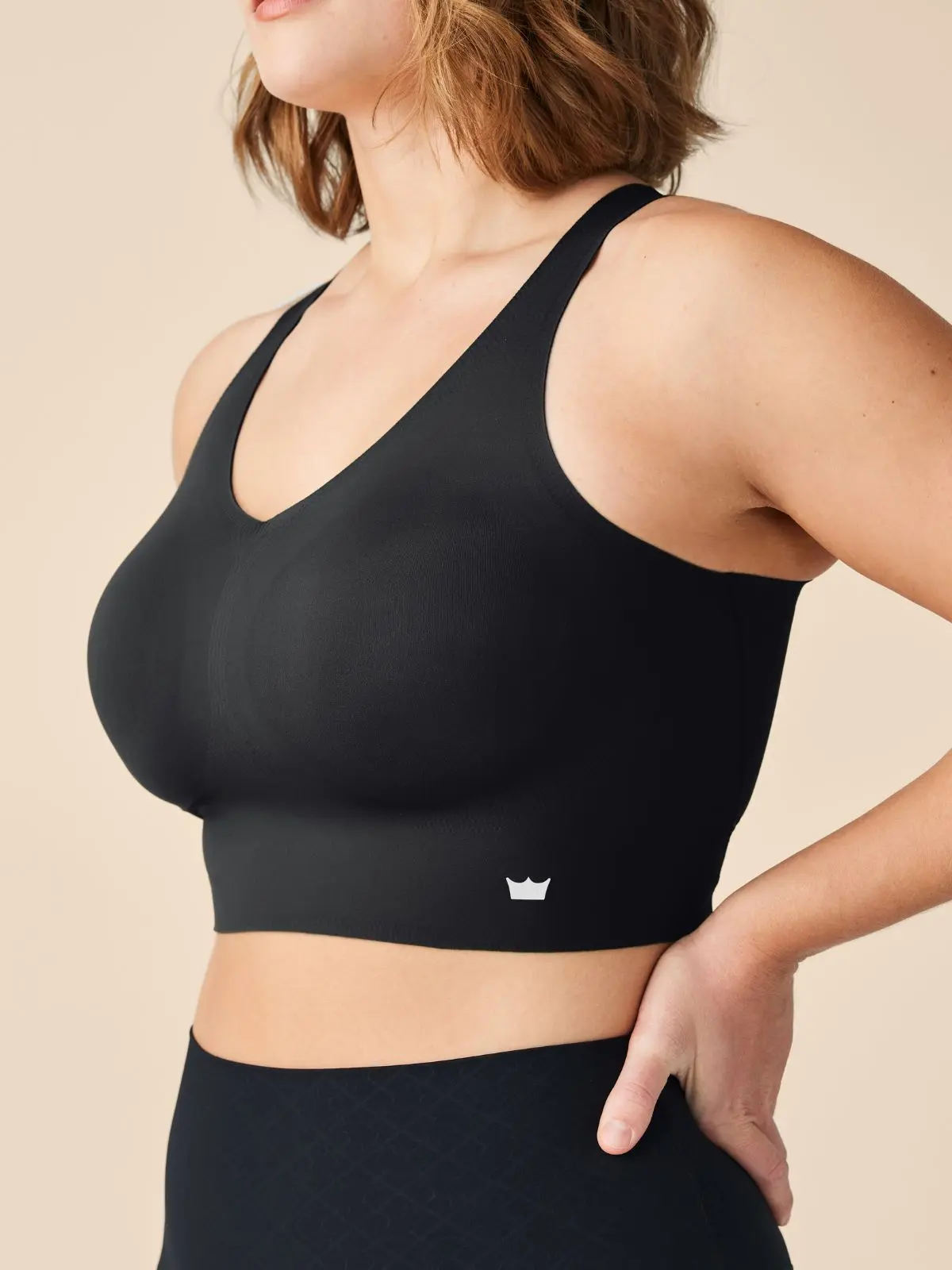 Boss Longline Bra - Black, Modest, Keyhole Back Boss Longline Bra - Black, Modest, Keyhole Back