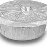5-Pack Disposable Round Aluminum Cookware with Foil Cover & Lid, 13.3"x4.7" Plain Kitchenware Containers for Baking, Camping, Serving, Travel, Lunch - Portable for Groups
