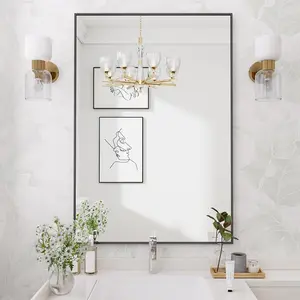 Koonmi Black Mirrors for Wall 26x38 Inch Bathroom Mirror Rectangular Wall Mirror for Living Room Bedroom Bathroom Hangs Horizontally or Vertically